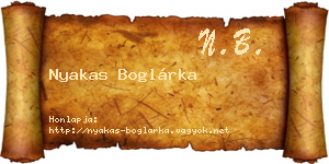 Nyakas Boglárka névjegykártya